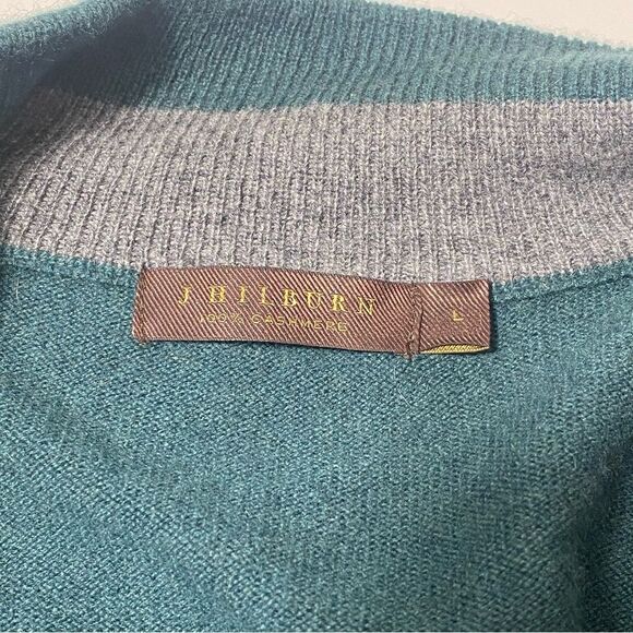 J Hilburn 100% Cashmere Zip Mock Neck Sweater In Green Men's Size Large - Picture 2 of 14